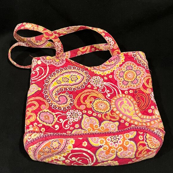 Vera Bradley Raspberry Fizz Retired Pattern 11x9 2 Handle Tote/Handbag - Picture 4 of 8